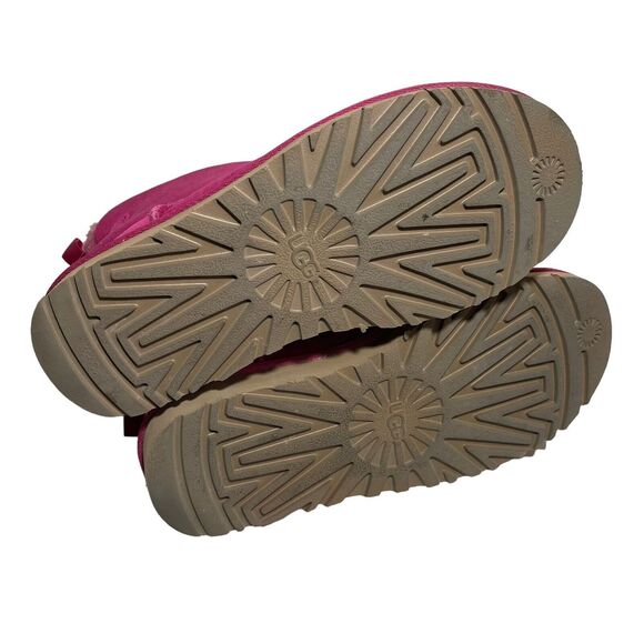 UGG Boots Womens Size 5 Mini Bailey Bow II Fuchsia Pink Flats - Picture 3 of 3